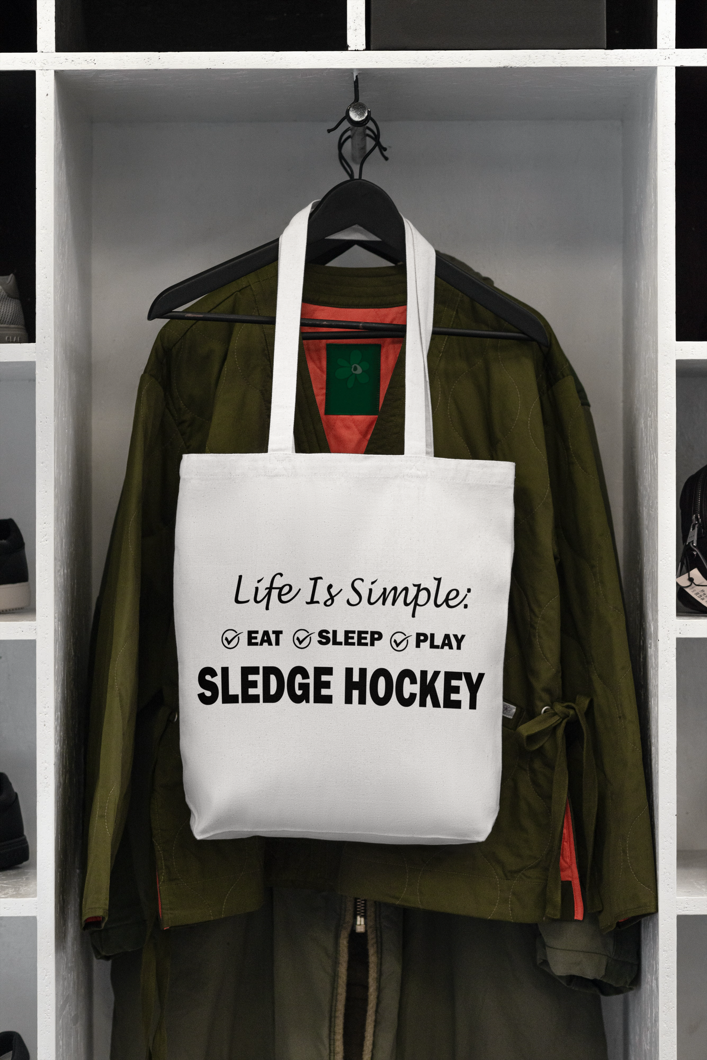 Sledge Hockey Tote Bag