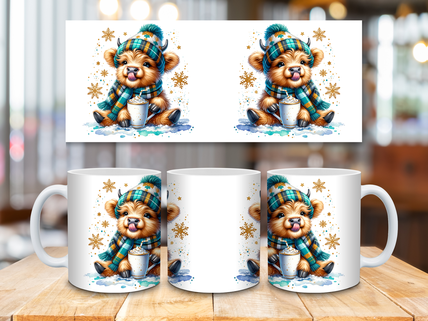 11oz Christmas Baby Highland Cow Mug