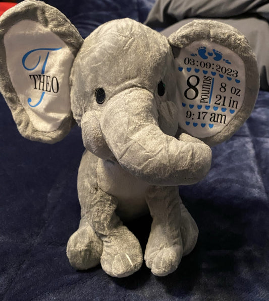 Personalized Birth Stat Elephant