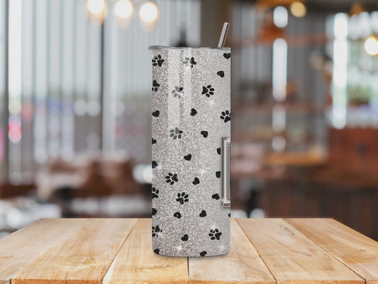 Dogs Leave Paw Prints Custom Artwork Tumbler