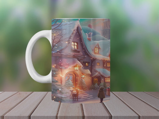 11oz Ceramic Mug Christmas Village Scene