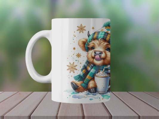 11oz Christmas Baby Highland Cow Mug
