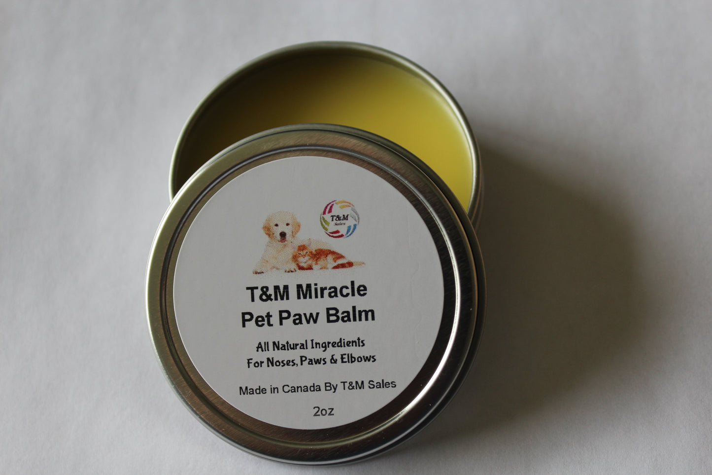 T&M Miracle Pet Balm All-Natural Moisturizing Balm for Dogs & Cats That Heals Dry, Cracked and Rough Paws, Elbows and Noses.